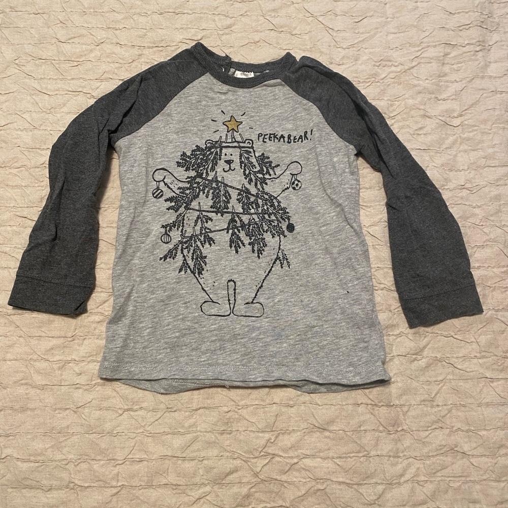 H&M Baby Toddler Holiday Bear Long Sleeve Shirt